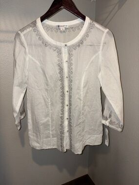 NWT Pendleton Palm Desert Embroidered Button Down, sz S